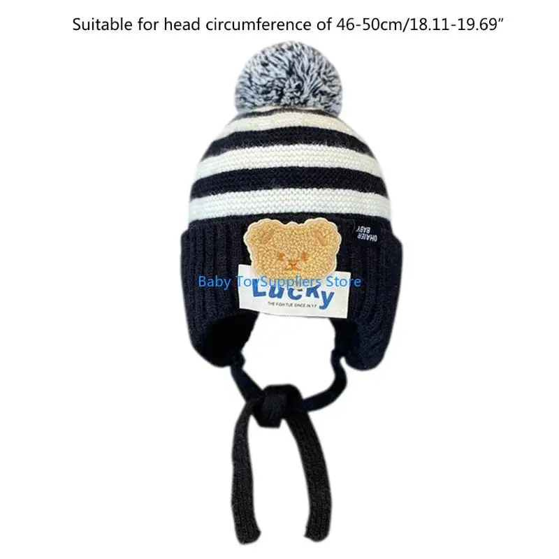 R1WF Cartoon Bear Bear Bearced Hat Children's Childlish Warm Beanie Hats Hats Hats