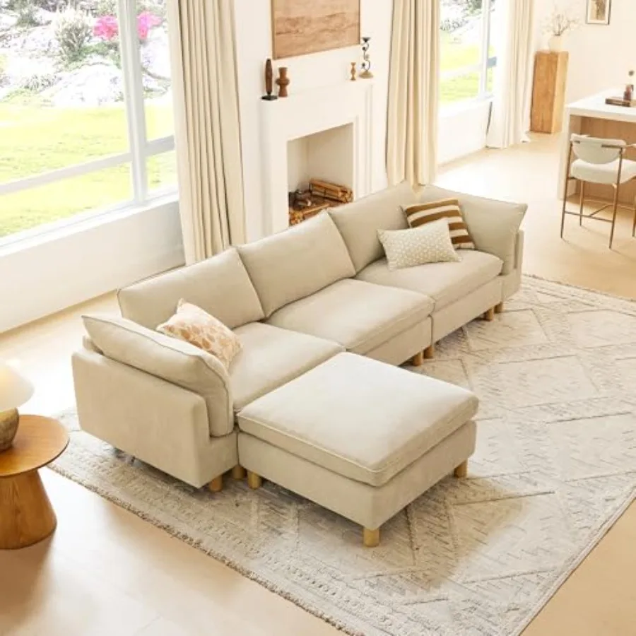 

Супербольшой модульный диван-секционник 127 для гостиной, диван-облако, секционный диван из премиальной ткани, наполненный пухом, высококачественный