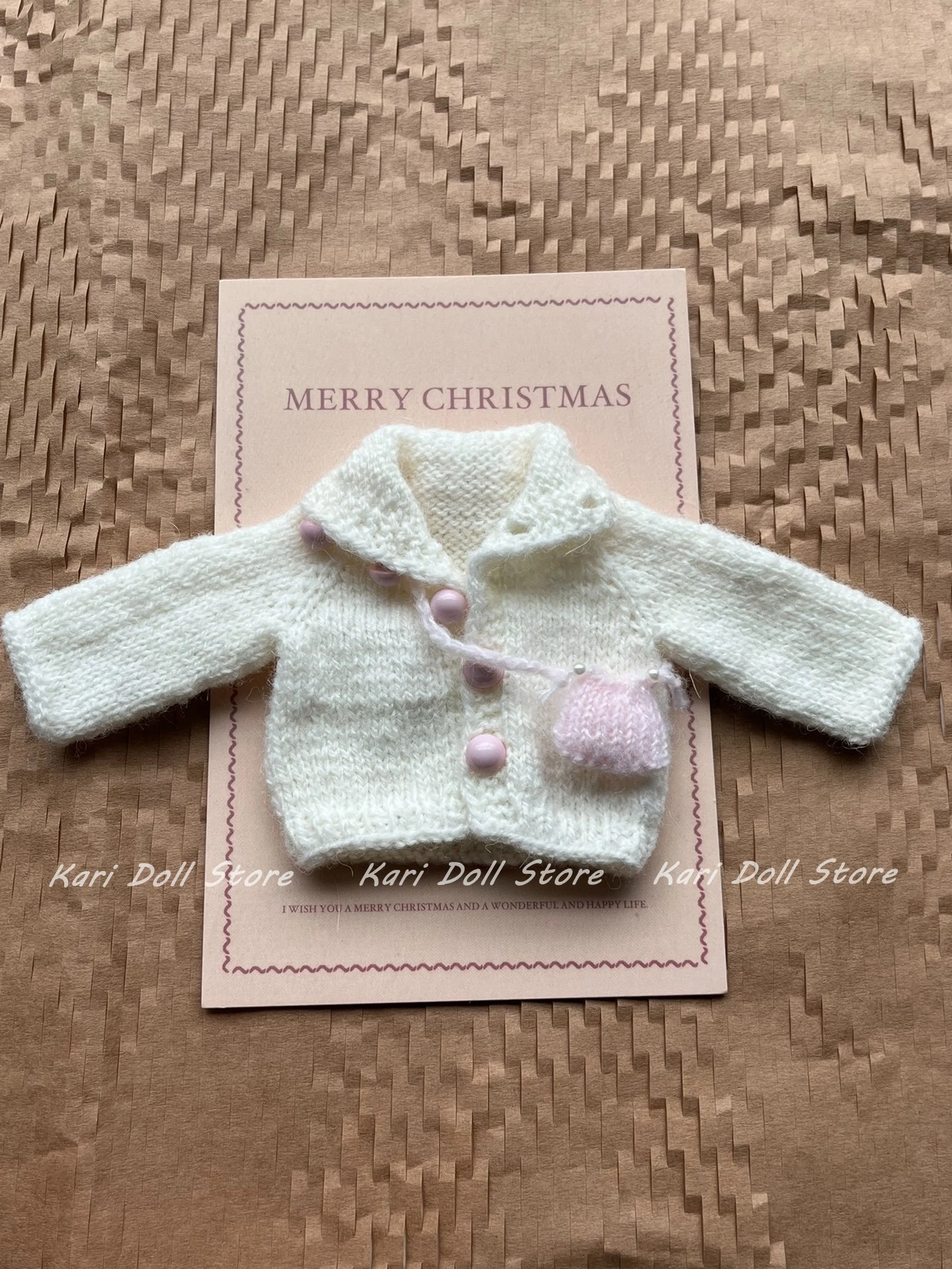 

Одежда и юбки для кукол Kari 2026, белая водолазка ручной работы, вязаный кардиган, свитер для куклы Landazz Landoudou