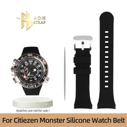 For Citizen Big Monster Silicone Watch Belt Waterproof BN2021/2024/2029 Water Ghost Can Series Strap Band Special Fund Men