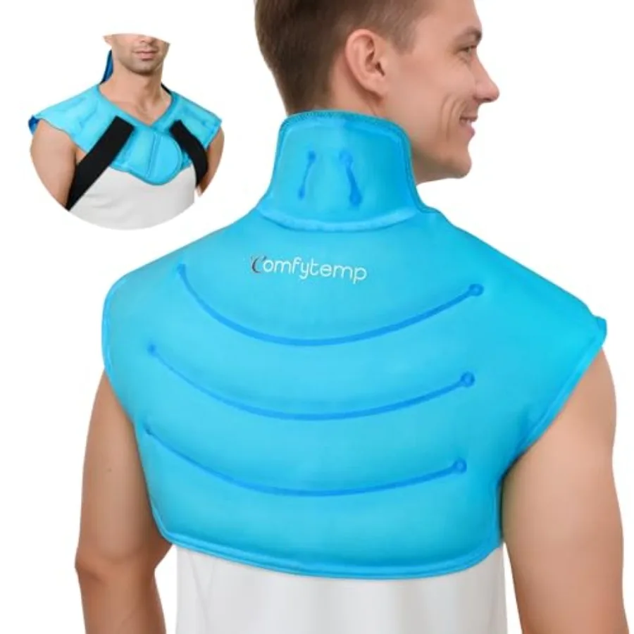 

Comfytemp Ice Pack for Neck Shoulders Upper Back Pain Relief with Straps, Reusable Gel Ice Wrap Hot Cold Compress Therapy Recov