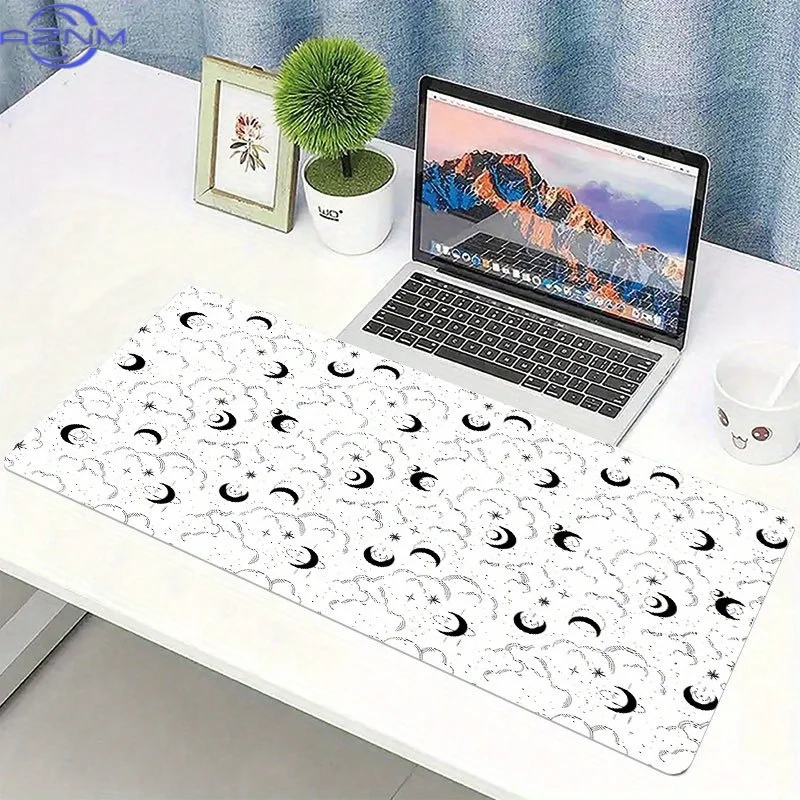 One Piece of an Adorable Cloud-Themed Mouse Pad Measuring  cm, Featuring a Non-Slip Extended Design with Stars And Moons, Perfec