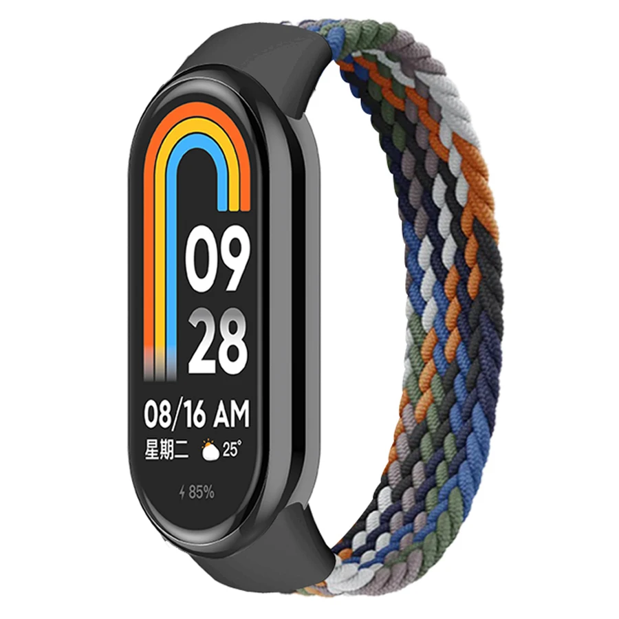 Nylon Solo Loop Gevlochten Bandje voor Xiaomi Mi Band 8 9 10 Vervangende Elastische Horrebandjes Correa Armband voor Mi Band 8 9 10 NFC