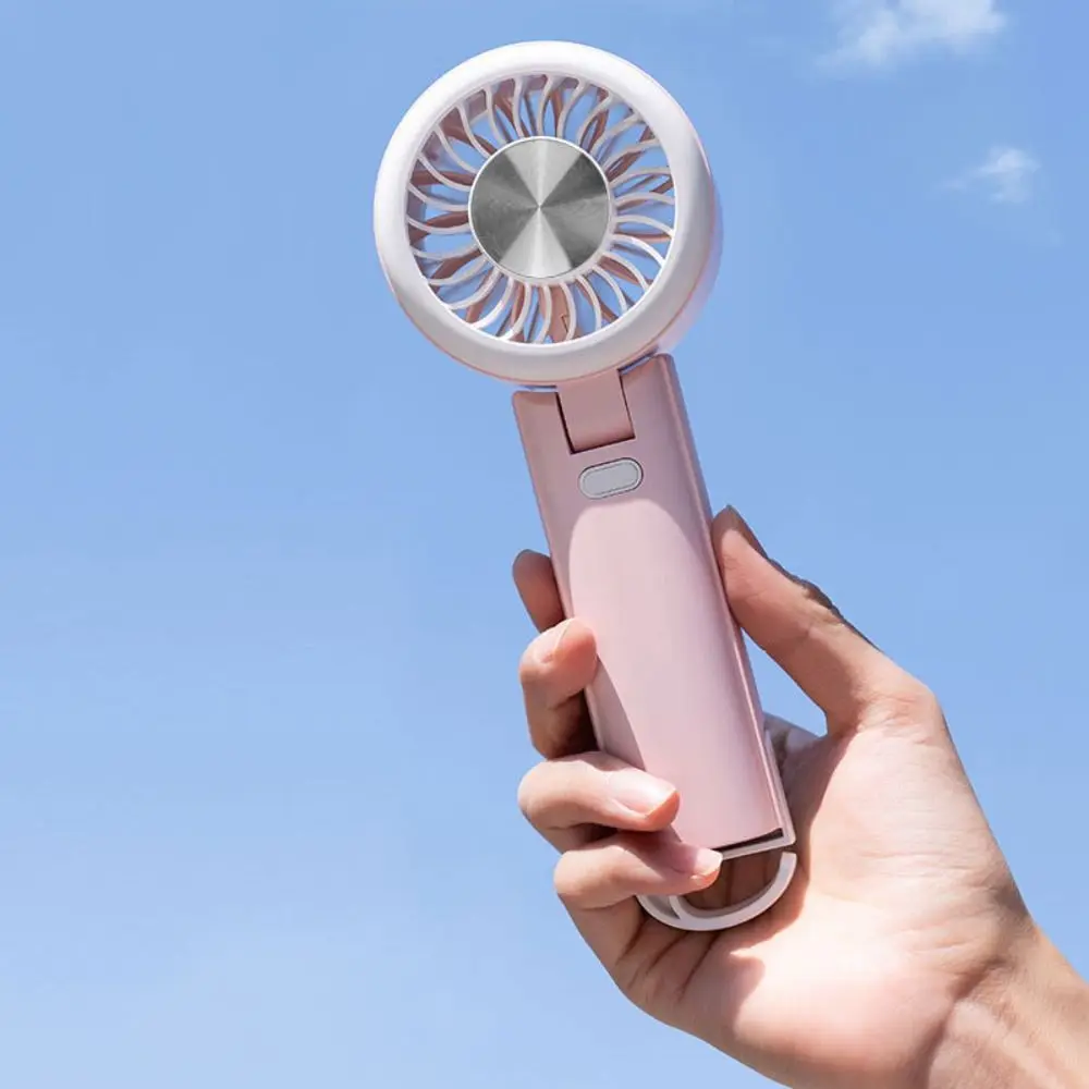 

High Speed Mini Electric Fan USB Rechargeable Foldable Design Handheld Fan Three-speed Adjustment Petite Turbo Fan