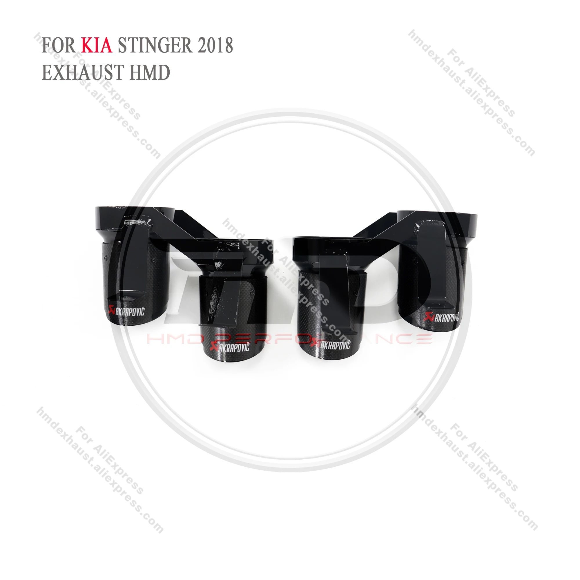 HMD Car Accessories Exhaust Tips For KIA Stinger 2.0T 3.3T 2017-2020 Carbon Fiber Four Exits Tail Pipe