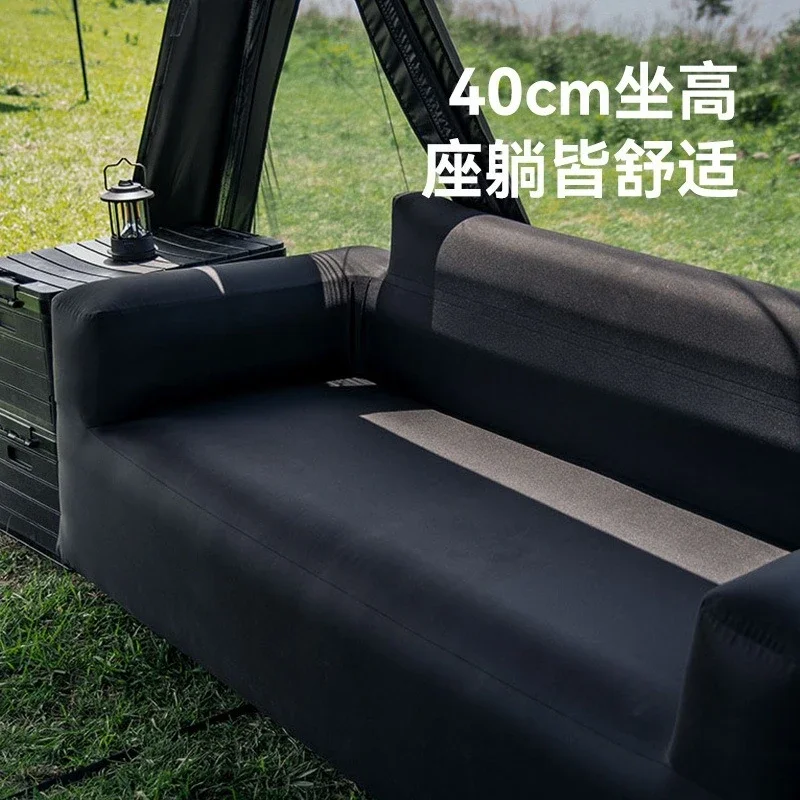 Outdoor double inflatable sofa, portable outdoor camping picnic air bed