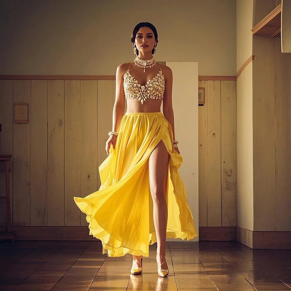 جديد جودة عالية أزياء الرقص الشرقي اكسسوارات مشرقة الترتر تظهر الأزياء الإسبانية تنورة الرقص تنورة الرقص الشرقي تنورة