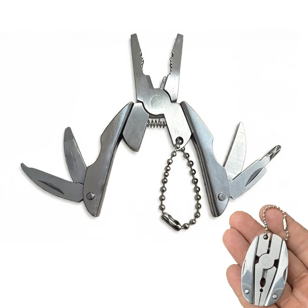 Mini Stainless Steel Multi-Tool Keychain Pliers Turtle Back Plier Pocket Folding Tool for Outdoor Camp Daily Survival kit Daily