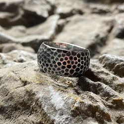 Nordic Vintage Cracking Circle Stainless Steel Point Unisex Ring Punk Party Gift For Mens Simple Rings Jewelry Wholesale Fashion
