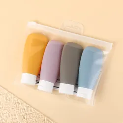 4Pcs 60ml Leak Proof Refillable Liquid Travel Containers for Travel Size Toiletries Travel Tubs Accessories for Shampoo