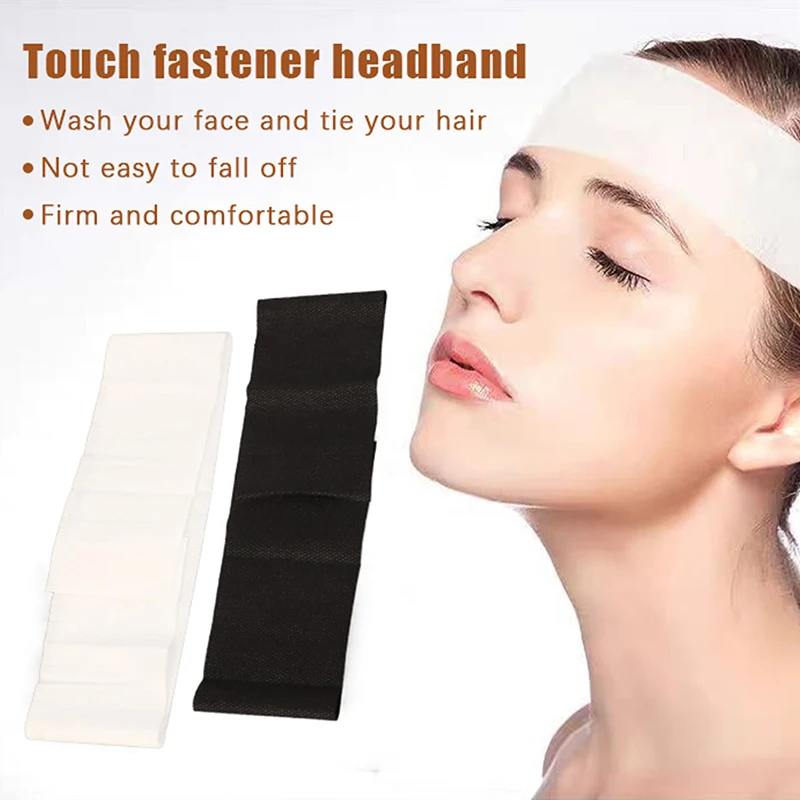 50 pçs/set descartável multifuncional feminino headbands rosto spa/lavagem/yoga/maquiagem fita mágica ajustável headbands acessórios para o cabelo