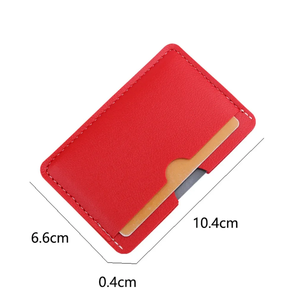 Mini tarjetero de cuero PU de 6 colores, monedero para mujer y hombre, funda para tarjetas de visita, caja de crédito bancaria, funda para tarjetas delgada con 3 ranuras para tarjetas