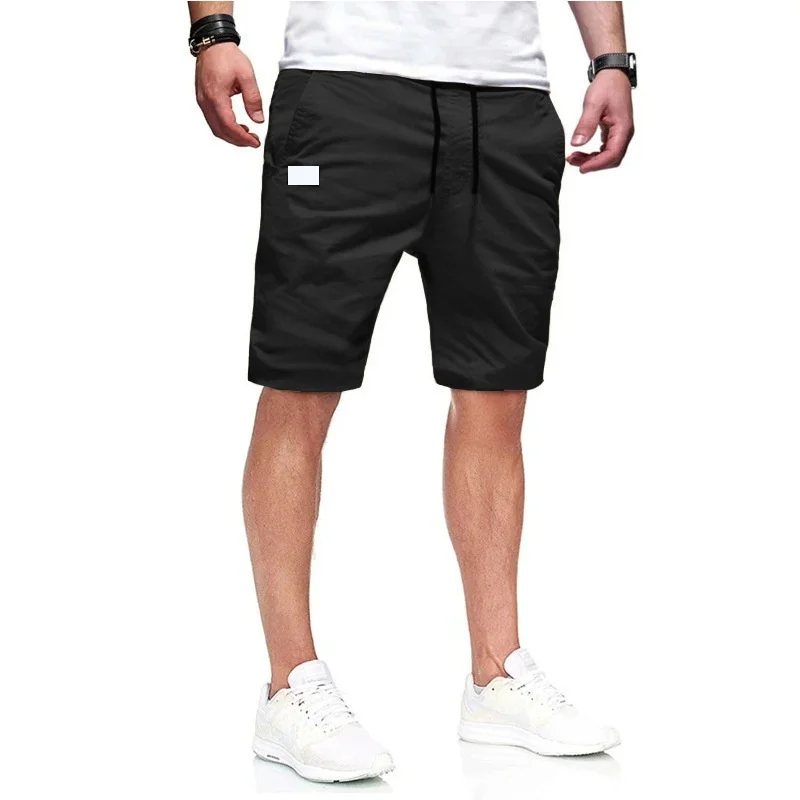 NEW Summer loose straight leg pants men sports Woven shorts Solid color cargo pants men\'s beach Casual pants Training bottoms