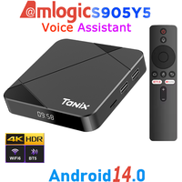 Amlogic S905Y5 Android14.0 4K Video Wifi6 BT5.0 Voice Assistant Remote Control 4GB 64GB Game Media Player Smart TV Box TANIX TX5