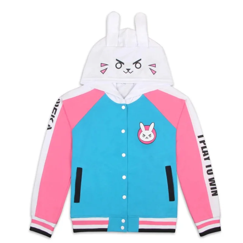 OW D.va DVA الخريف الشتاء هوديي تأثيري أرنب الأذن ميكا رشاقته مقنعين سستة معاطف البلوز هوديس ملابس خارجية AO45772