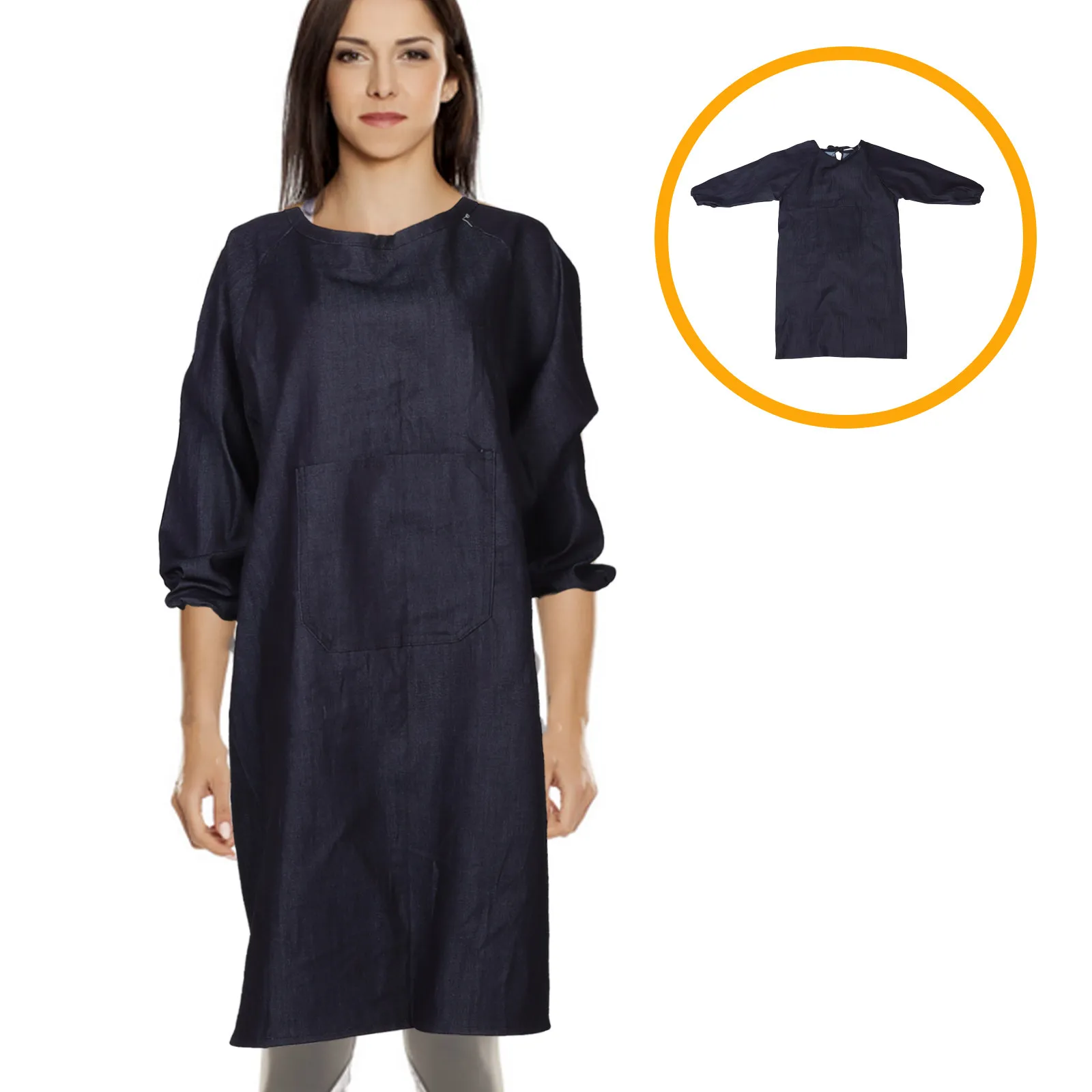 premium-thick-stain-resistant-work-apron-long-sleeve-reverse-wear-size-multifunctional-for-cooking-barber-salon-art