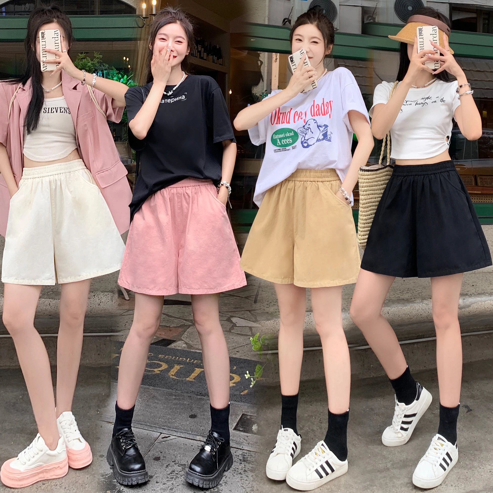 Plus Größe Leinen Shorts Für Frauen Sommer Shorts 2025, Hohe Taille Breite Bein Lose Cargo Hosen Frauen Koreanischen Stil Casual Shorts