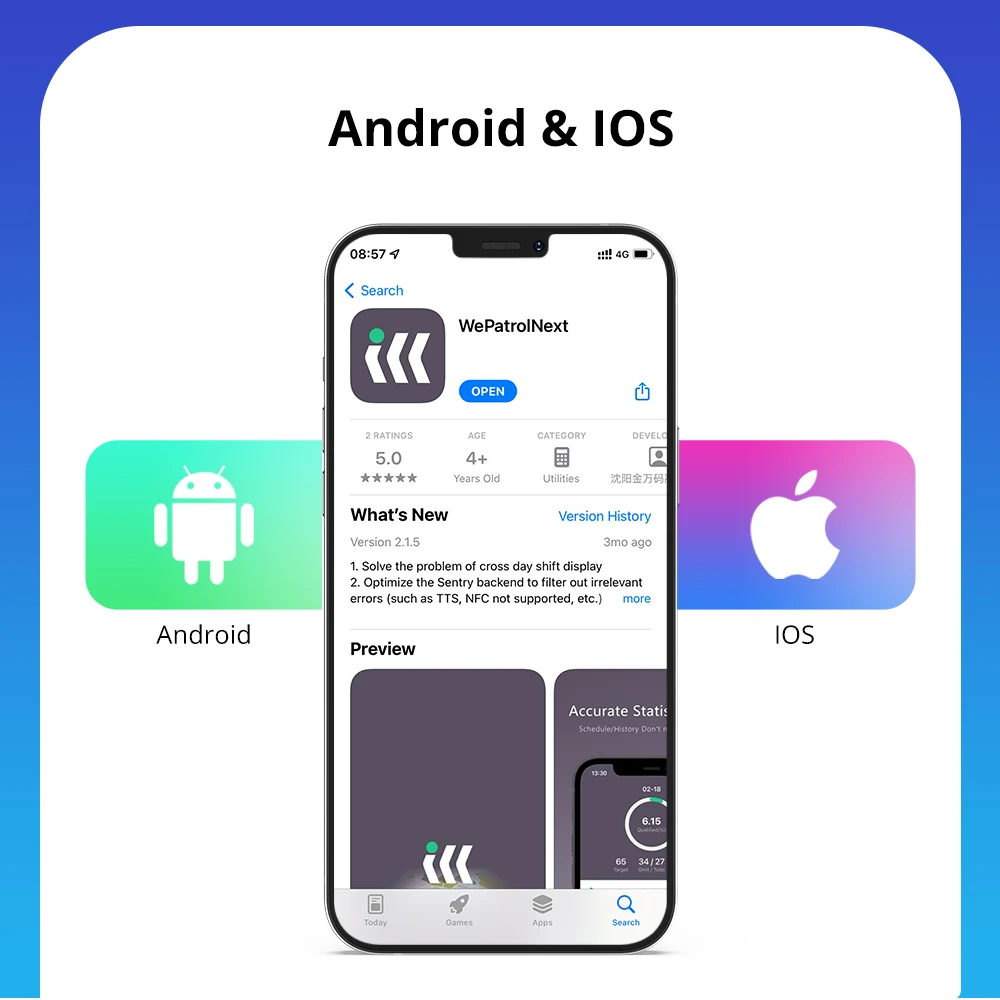APP del sistema di pattuglia GPS JWM per un anno, SOLO APP, NO TELEFONO, Guard Tour Patrol con il tuo telefono, Pattuglia attraverso il telefono