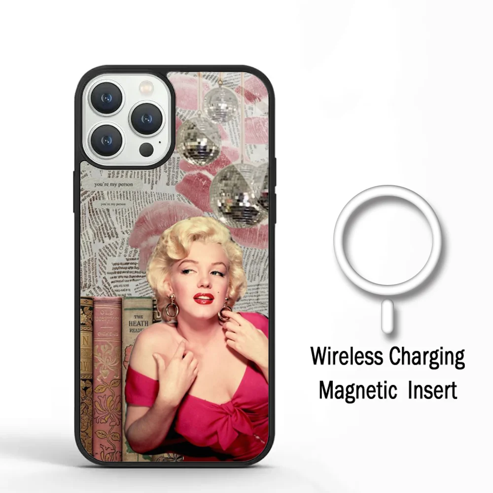 Marilyn Monroe Phone Case For IPhone 11 12 13 14 15 Plus Pro Max Mirror Acrylic Cover For Magsafe Wireless Charging