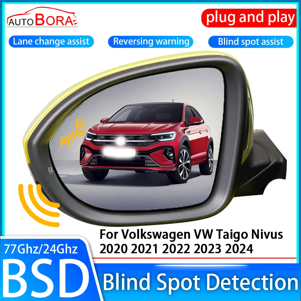 

AutoBor Car Blind Spot Detection System BSD BSA BSM Sensor Drive Rear Mirror Monitoring for Volkswagen VW Taigo Nivus 2020~2024