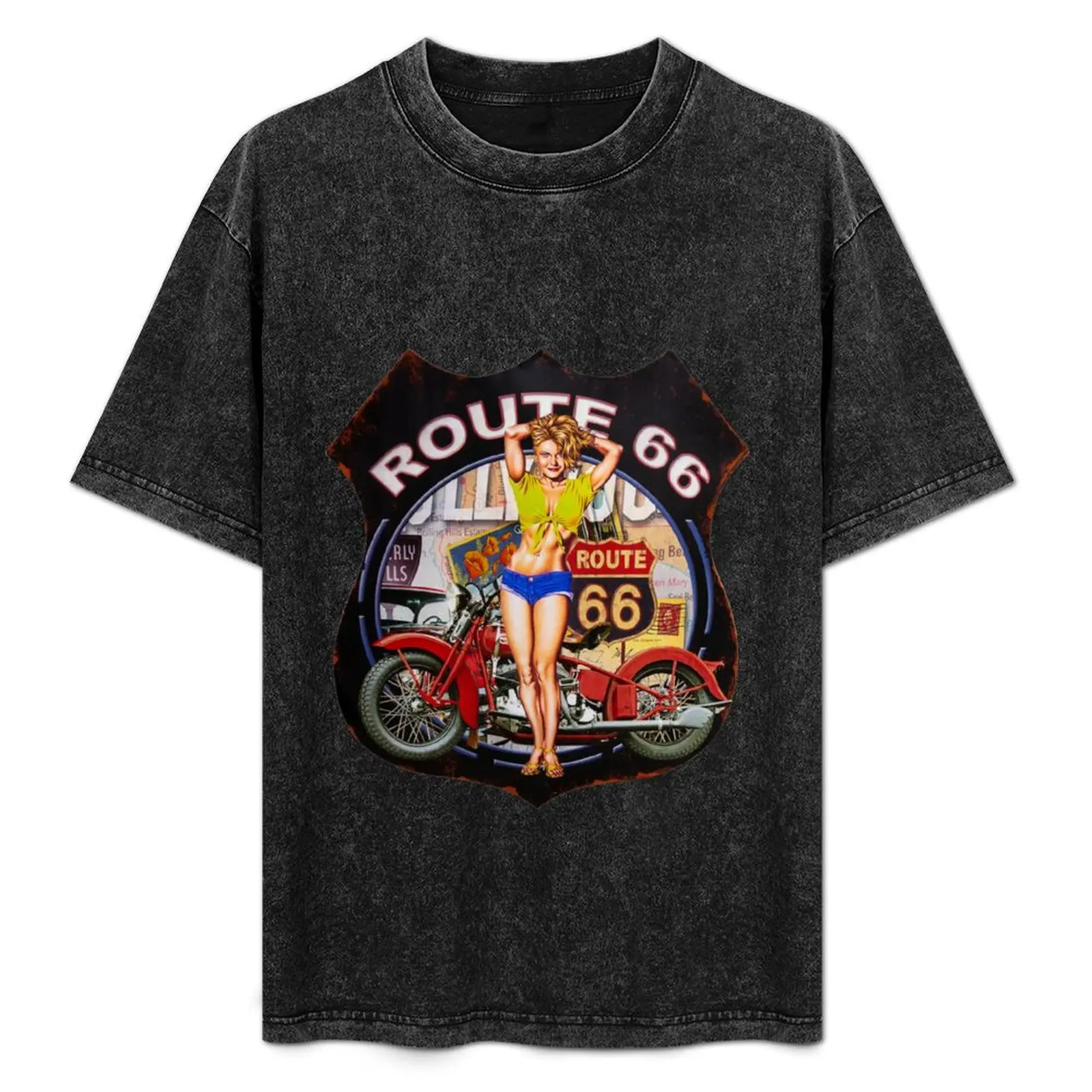 Route 66 T-Shirt oversized graphic tee boys animal print anime essential t shirt mens t shirts top quality