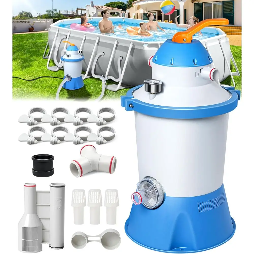 

Насос для песочного фильтра для бассейнов 1000 GPH или для наземных бассейнов, с таймером, энергосберегающий, малошумный | Ирригация воды в бассейнах