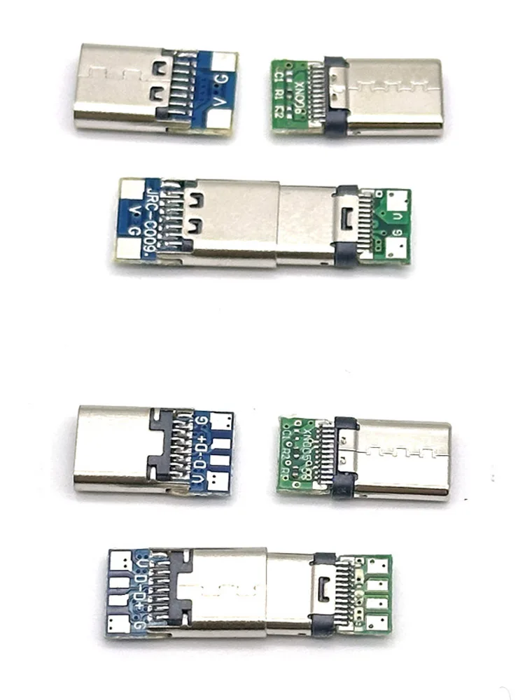 USB 3.1 type c Male/Female Connectors Jack Tail 24pin USB Male Plug Electric Terminals welding DIY data cable Support PCB Board