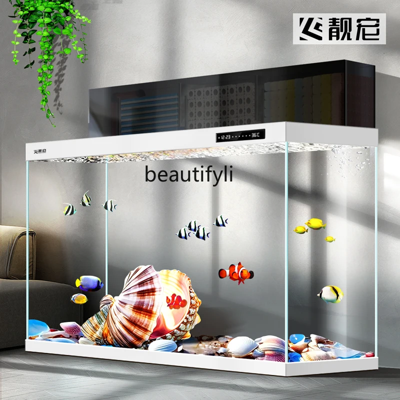 Jinjing ultra-white glass koi ground tank fish tank aquarium living room floor-to-ceiling filter ecological constant temperature