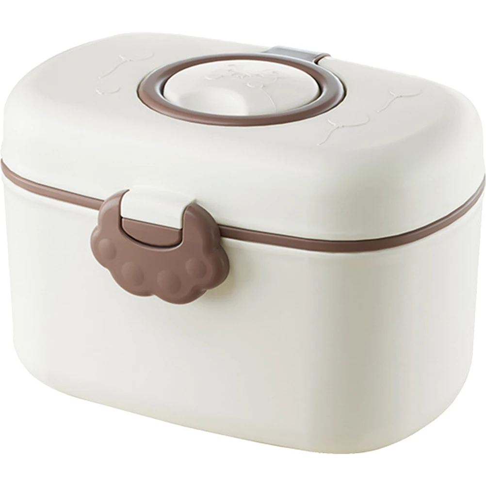 

1 set Milk Powder Box Compact Travel Baby Food Container Leak Proof Portable Formula Dispenser Snack Storage Small Bear White