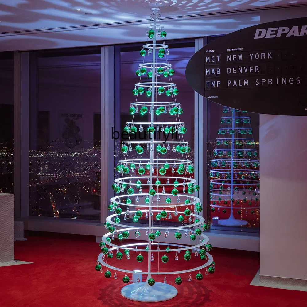 

New Year's scene arrangement Crystal luminous rotating Christmas tree Large scene arrangement decorations A50