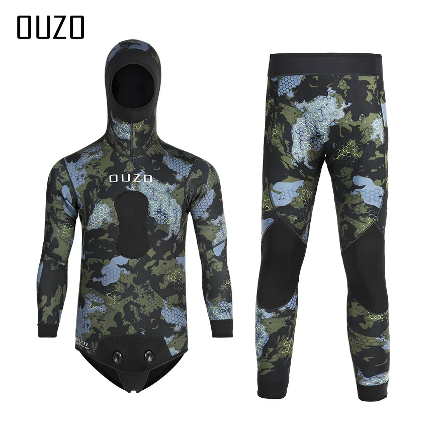 

3mm Neoprene Camo Wetsuit Hunting Fish Suit Two Piece Diving Suit Men's Snorkeling Kayak Swimming Harpoon Fishing Wetsuit
