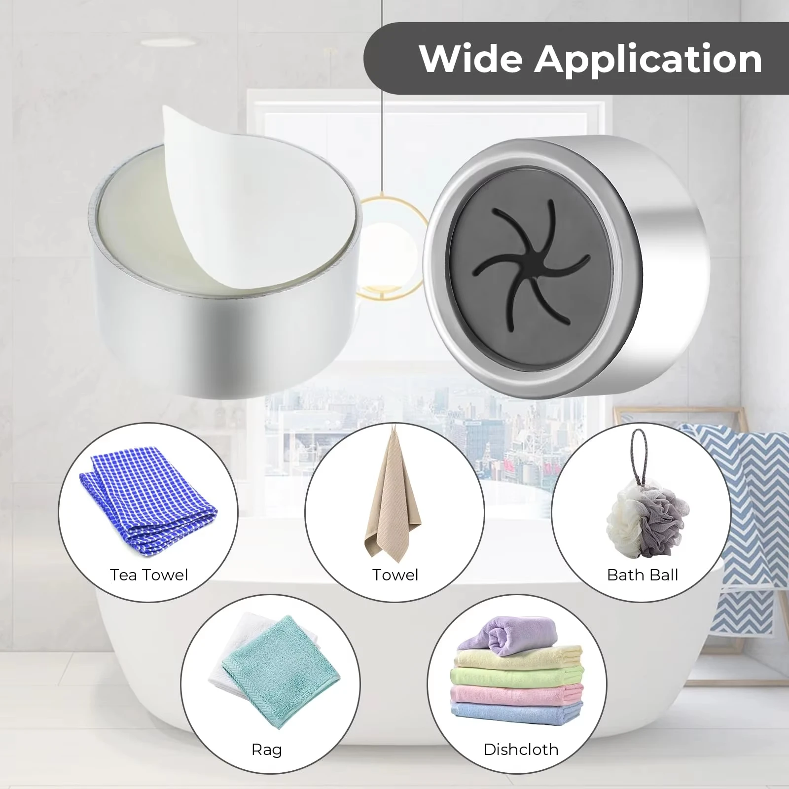 3PCS Non Punching Dishwashing Cloth Storage Clip Dishcloth Clip Kitchen Household Gloves Hook Towel Rack Hole Clip Wall Hanging view 2