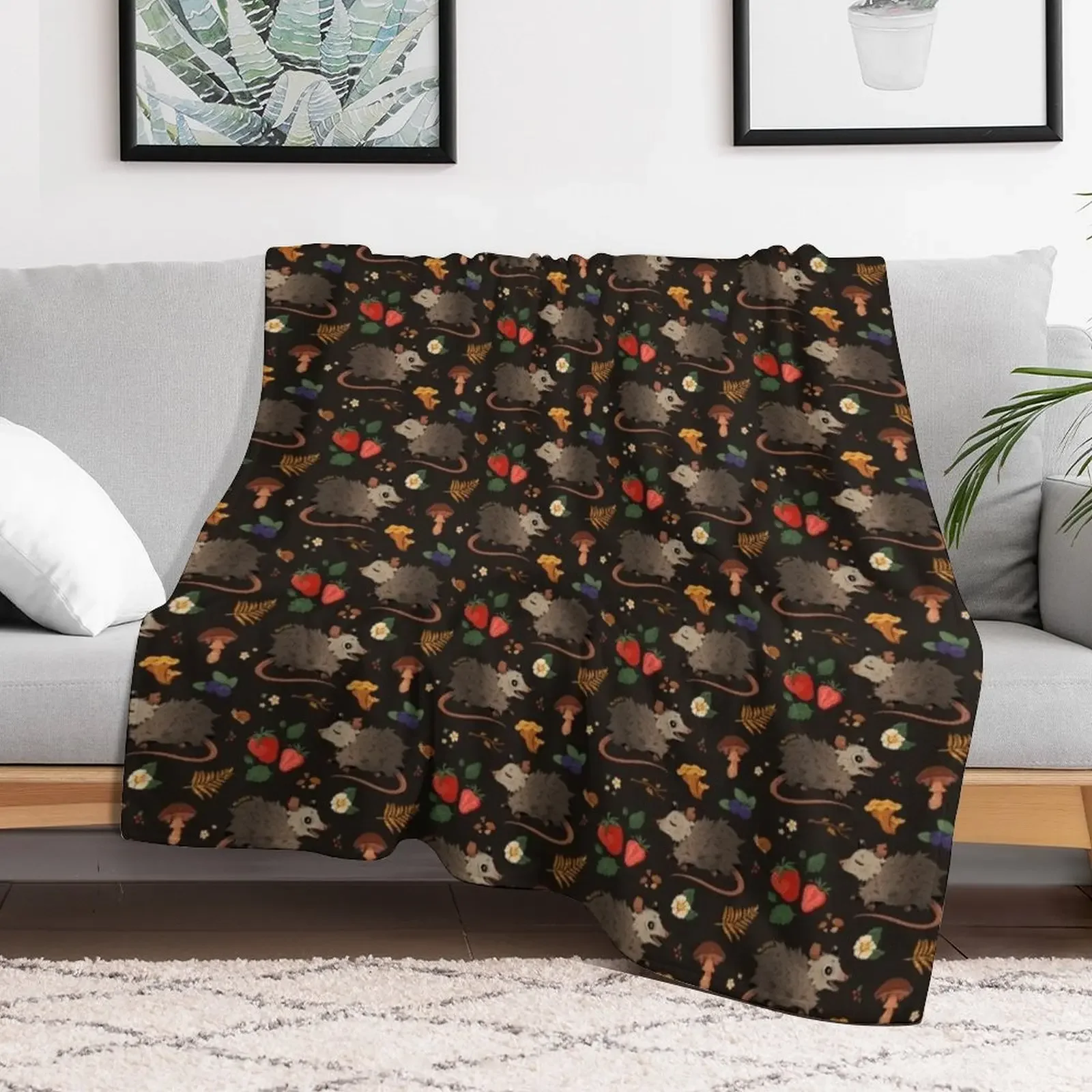 possums & treats Throw Blanket Shaggy Single for winter Sofa Quilt Blankets