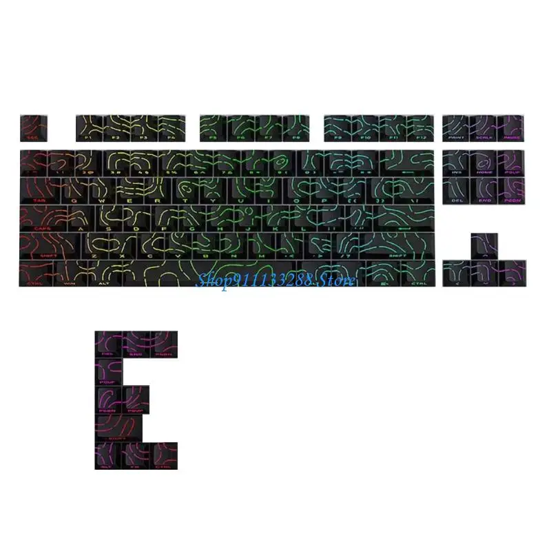 G88D Wear Resistant PBT Keycaps Side Printing Original Height for 61 64 68 75 84