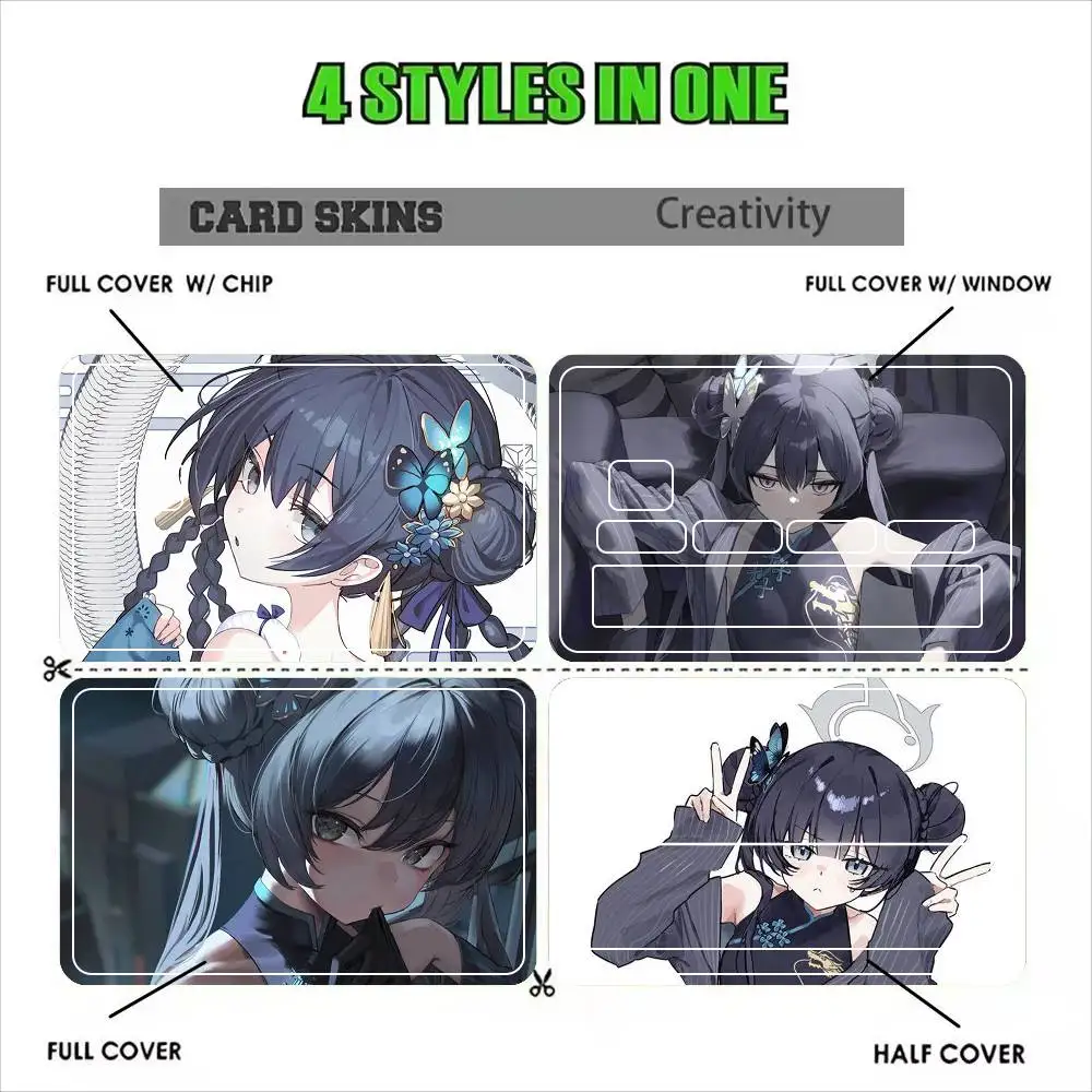 Ryuuge Kisaki Blue Archive   Sticker Film Tape Skin for Credit Card Debit Card Cartoon Waterproof Stickers
