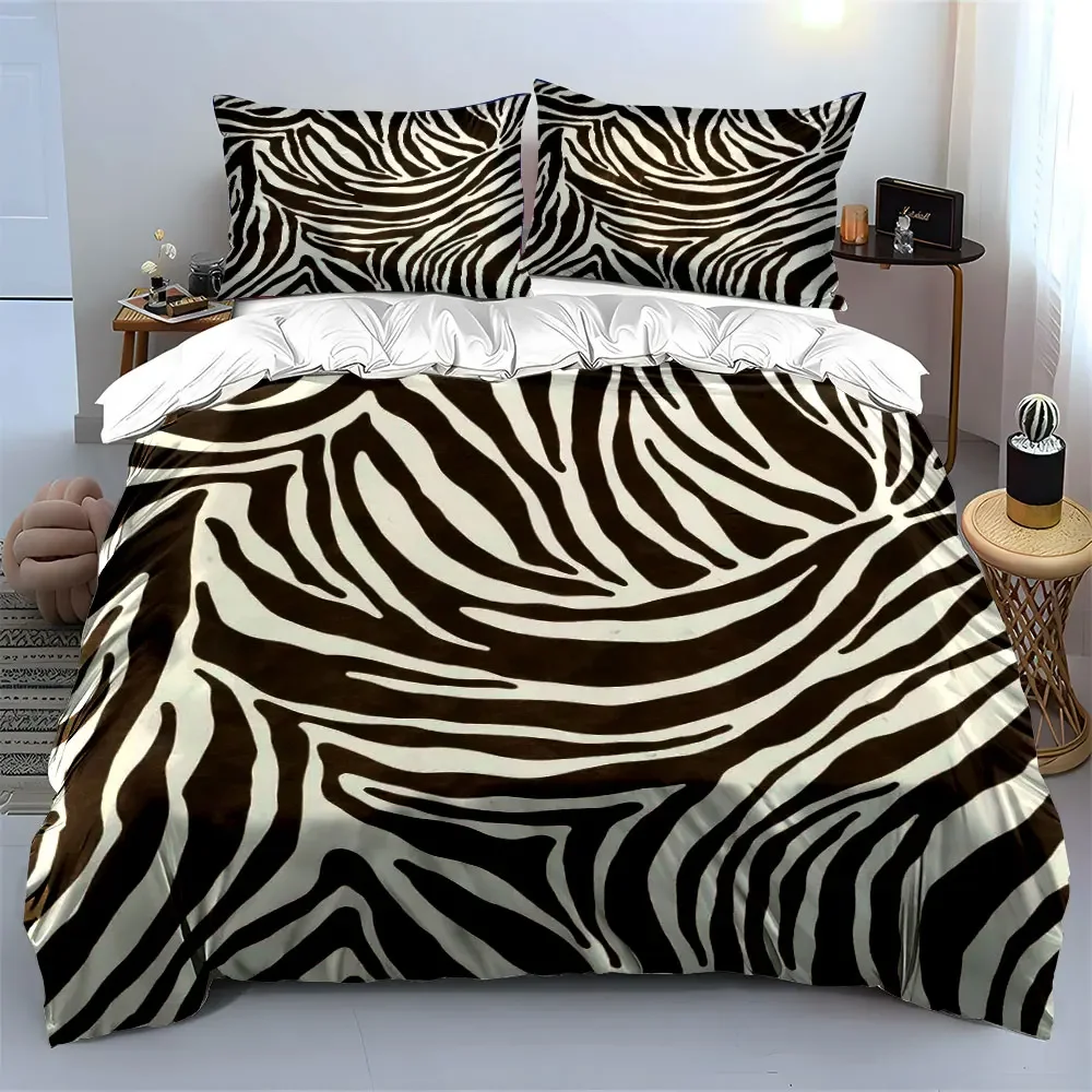 Zebra Pattern Three-Piece Set Multiple sizes kid's and adults' bedroom Exquisite 3PC bedding set, gift
