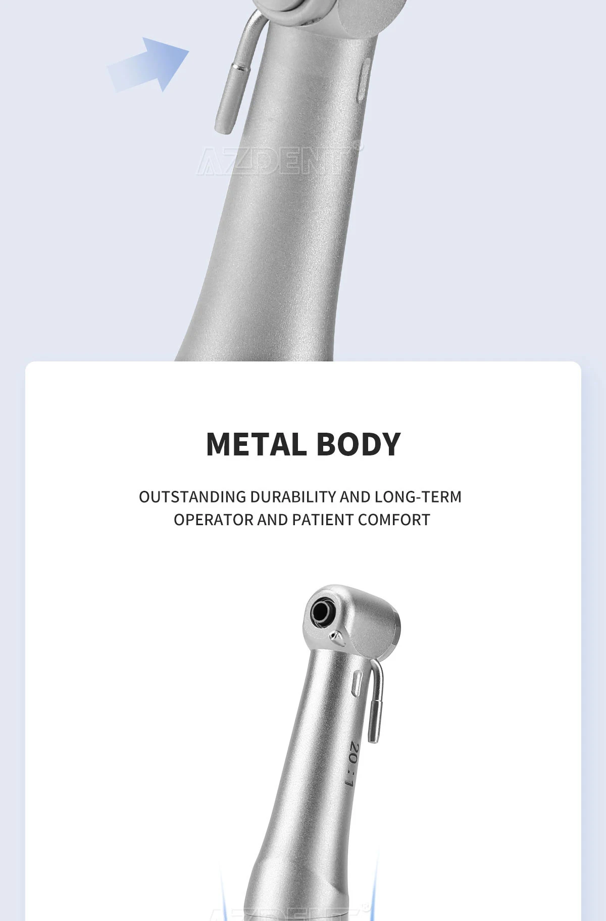AZDENT Dental 20:1 Implantat-Winkelstück mit niedriger Drehzahl AZ-ER-20 Druckknopf Drehmoment 70Ncm Zahnmedizinisches Instrument – Detail 4