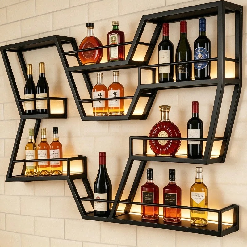 

Wall Small Bar Cabinet Bartender Designer Storage Display Decoration Wine Cabinet Whiskey Tequila Estante Lounge Suite Furniture