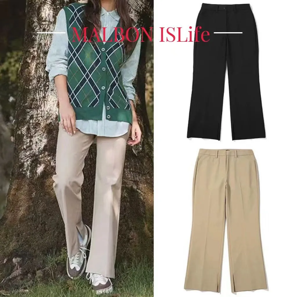 2025 South Korea winter new golf women's outdoor sports leisure windproof pants straight pants