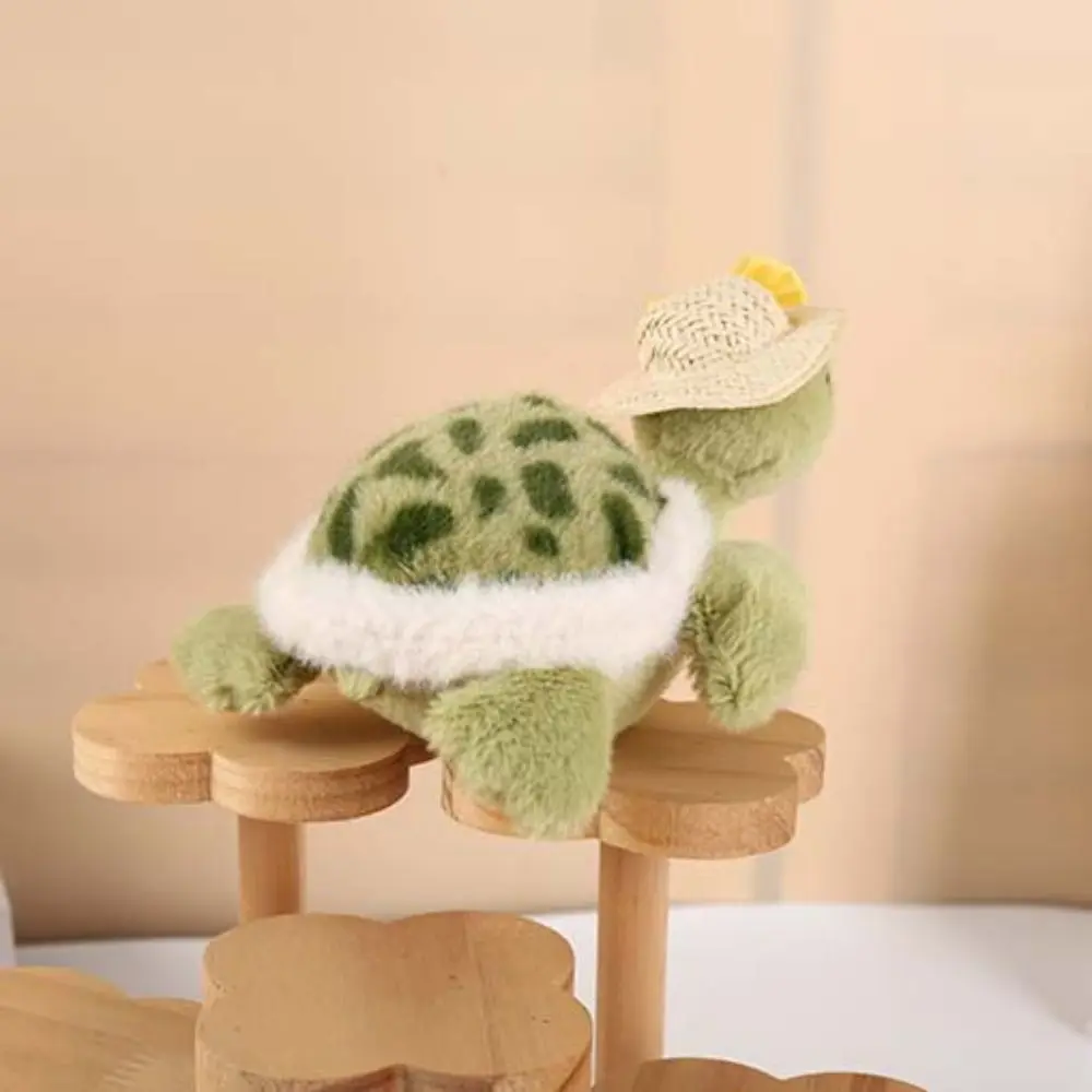 Stuffed Backpack Pendant PP Cotton Turtle Keychain Animal Cotton Turtle Pendant Cartoon Soft Green Key Ring Female Lady Girl