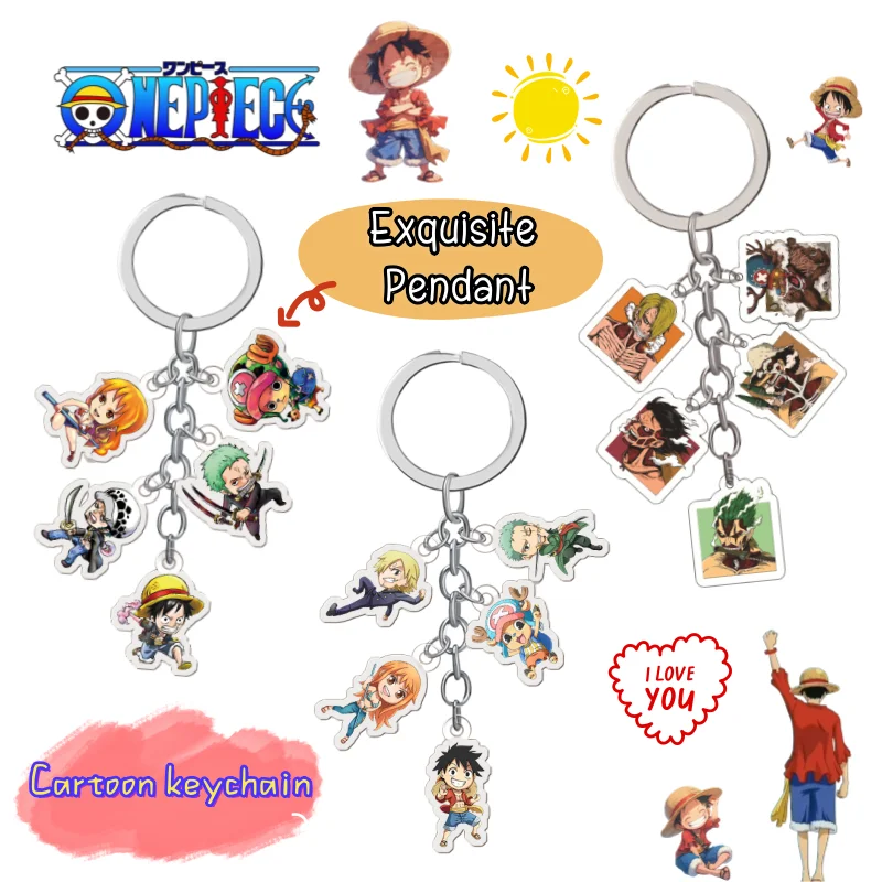 

One Piece Luffy Roronoa Zoro Usopp Sogeking Acrylic Keychain Animation Peripheral Cute Doll Pendant Decoration Gift Wholesale