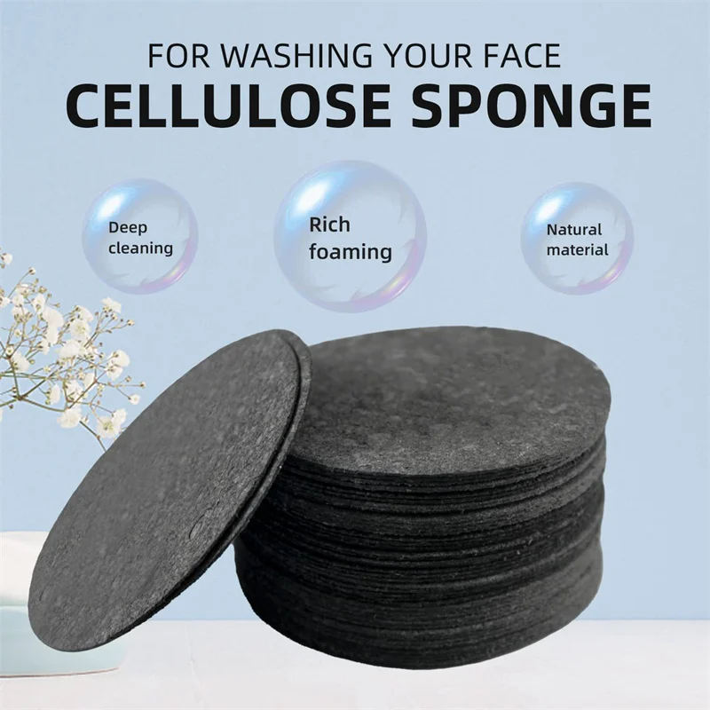 Bulk Pack 5/10/20/50/100PCS 6cm Round Compressed Natural Facial Cleansing Sponges Exfoliating Pads for Skin Exfoliation Hygiene