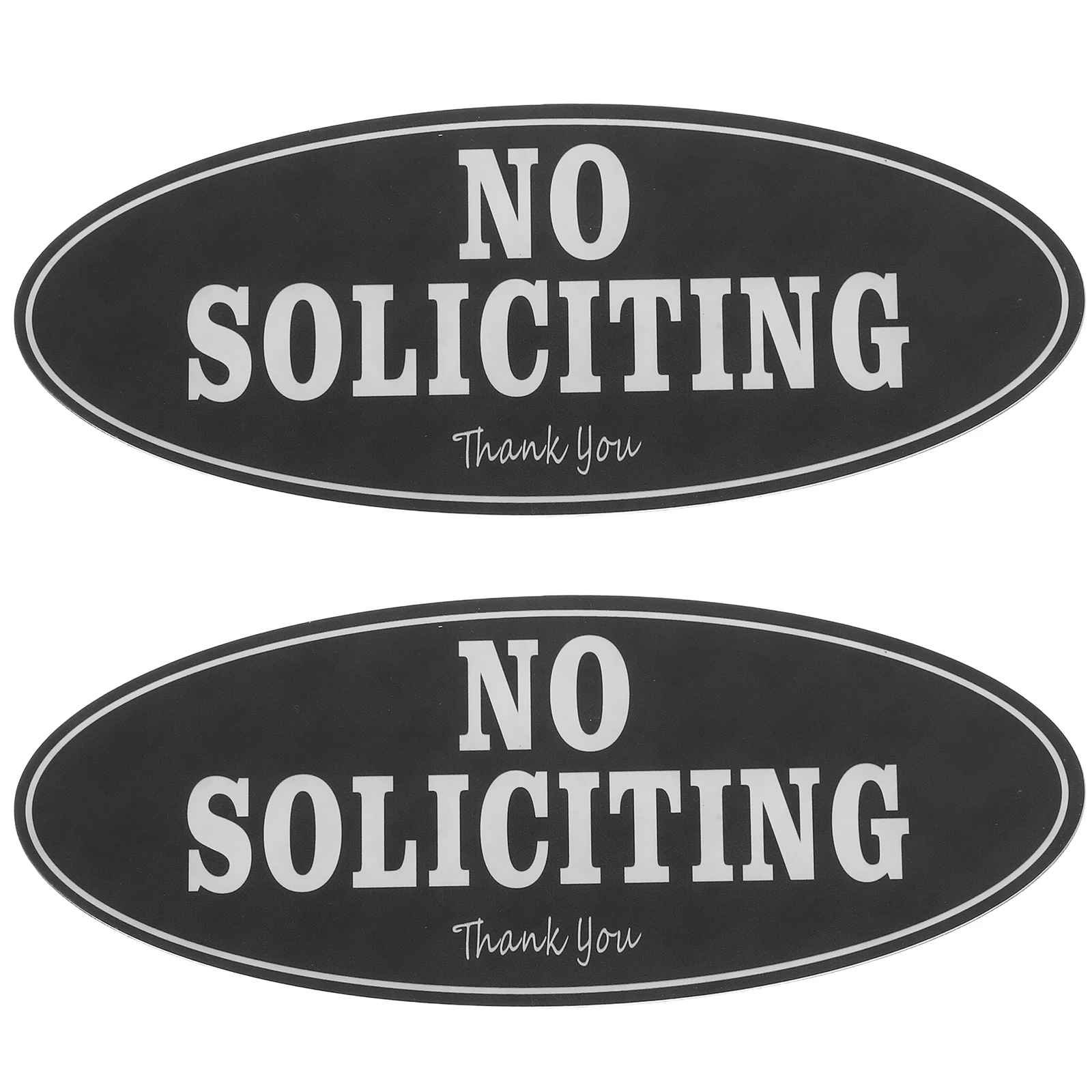 2 No Soliciting Signs 17.8x7cm English Font Door Decorative Acrylic Wear Resistant Removable Shop Home Office Signboards
