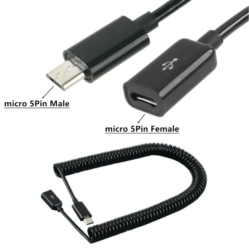 K1AA Micro USB Fêmea para Micro USB Macho Extensão Carga Fio Dados Plug and Use