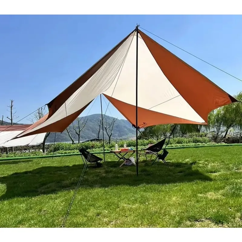 Multi functional triangular canopy waterproof and sunscreen beach greenhouse sunshade tent camping picnic camping canopy