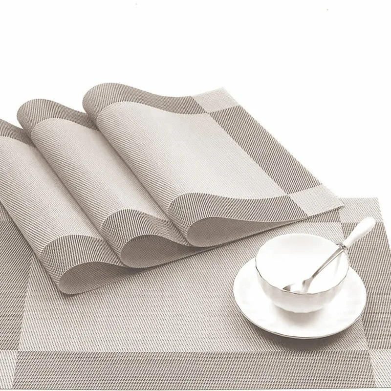 6PCS Table Mat Insulation Mat Placemat DIY Cut Leave-in Waterproof Placemat Western Restaurant Simple And Exquisite Placemat