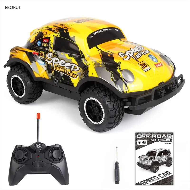 EBORUI Y240 RC Drift Car 2.4GHz 1:24 Scale 15KM/H Off-Road with Cool Lights Racing Rechargeable Car for Christmas Birthday Kids