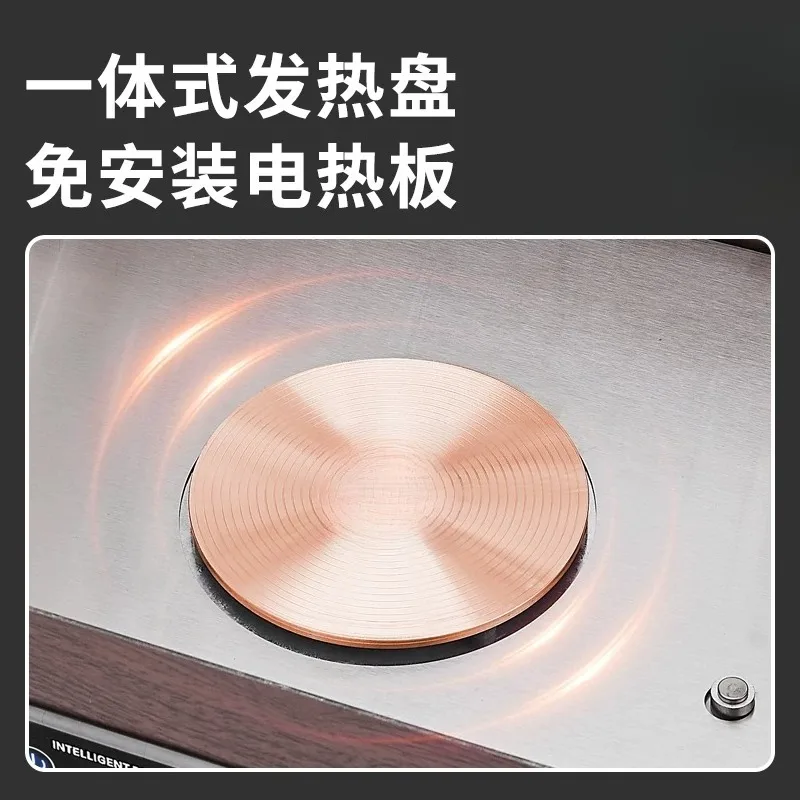 High Grade Wood Grain Electric Chafing Dish Stainless Steel Buffet Food Warmer Hotel Breakfast Hot Food Display Pan