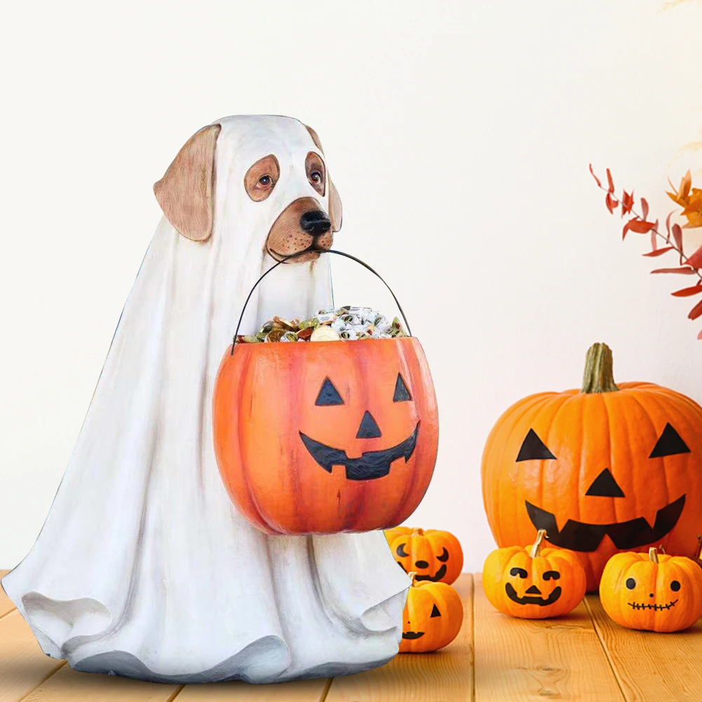 Halloween Dog Elf Candy Bowl Ornament Pumpkin Festival Party Decoration Gift Home Storage Supplies Halloween Decors Accessories