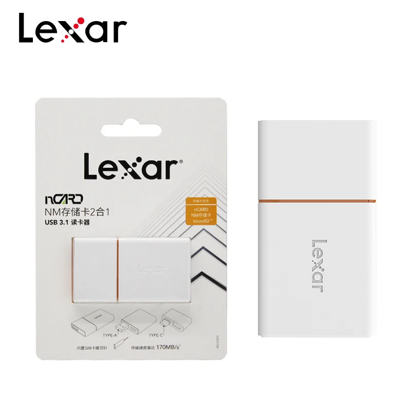 Lexar USB 3.1 NM Card Reader HuaWei Memory Card Up to 90MB/s & Micro NM Card 170MB/s Multifunction Type-A Type-C 2-in-1 Reader